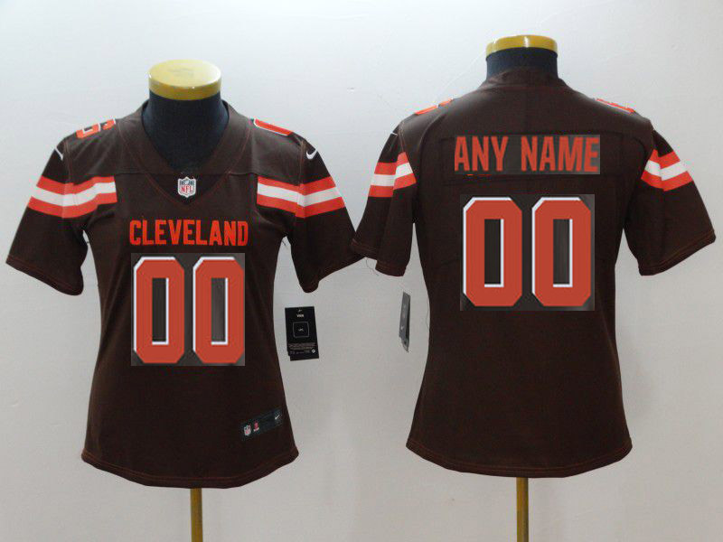 Women Cleveland Browns Custom Brown Nike Vapor Untouchable Limited NFL Jerseys